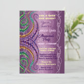 Behoefte aan kralen Mardi Gras Paarse Masquerade P Kaart (Staand voorkant)