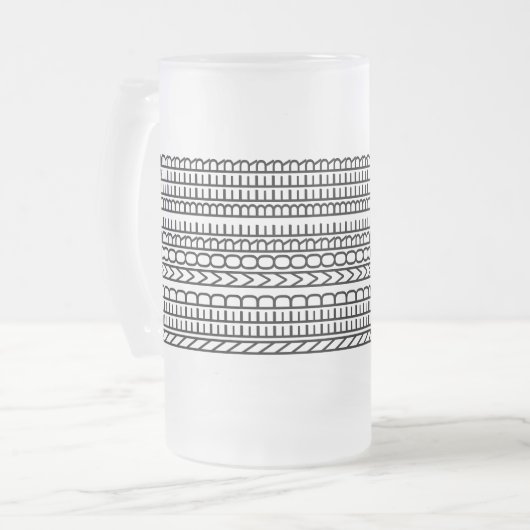 Behoefte aan meer bier Herhaalde grappige line art Matglas Bierpul (Voorkant links)