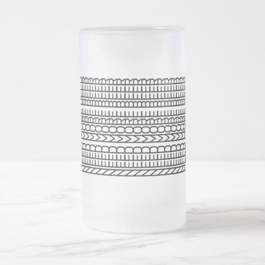Behoefte aan meer bier Herhaalde grappige line art Matglas Bierpul (Center)