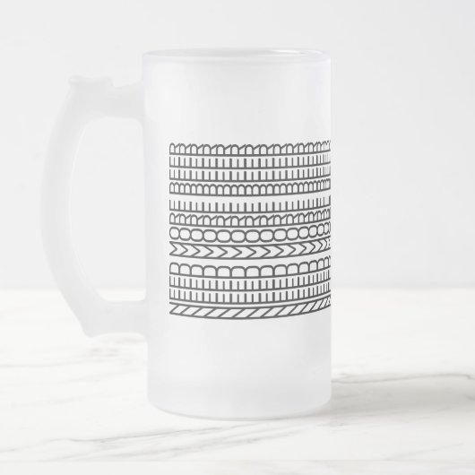 Behoefte aan meer bier Herhaalde grappige line art Matglas Bierpul (Links)