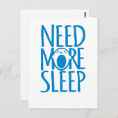 Behoefte aan meer slaap blauw wit quote briefkaart (Voorkant / Achterkant)