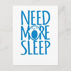 Behoefte aan meer slaap blauw wit quote briefkaart