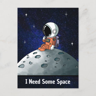 Behoefte aan ruimte, astronaut, ruimtevaarder, op  briefkaart