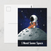 Behoefte aan ruimte, astronaut, ruimtevaarder, op  briefkaart (Voorkant / Achterkant)