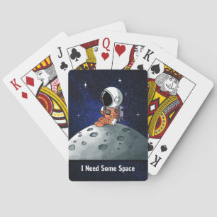 Behoefte aan ruimte, astronaut, ruimtevaarder, op pokerkaarten
