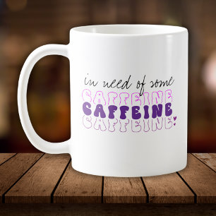 Behoefte aan wat cafeïne Roze Paarse Retro Koffiemok