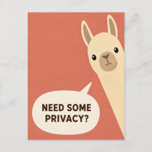 Behoefte aan wat privacy Grappige Alpaca Humor Briefkaart