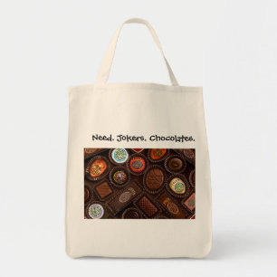 Behoefte. Jokers. Chocolade. Grocery Totebag. Tote Bag