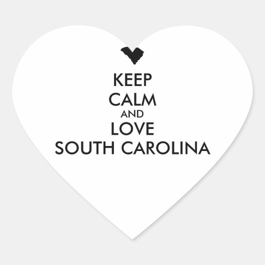  BEHOEFTE KALM EN VERLIES ZUIDCAROLINA HART STICKER (Voorkant)