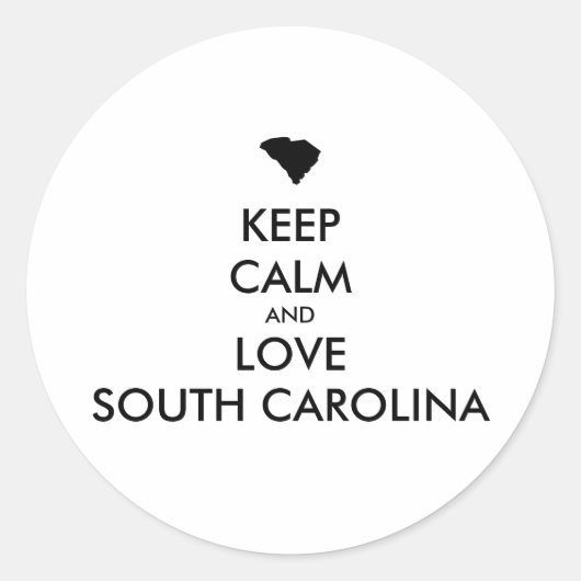  BEHOEFTE KALM EN VERLIES ZUIDCAROLINA RONDE STICKER (Voorkant)