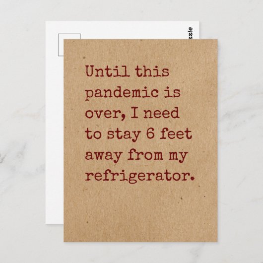 Behoefte om 6 meter verwijderd te blijven van de k briefkaart (Voorkant / Achterkant)