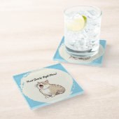 Behoefte Snacks Recht Meow Glass Onderzetter (Schuin)