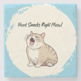 Behoefte Snacks Recht Miauw Marmeren Onderzetter