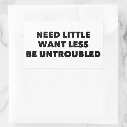 Behoefte weinig minder ongerustheid rechthoekige sticker (Tas)