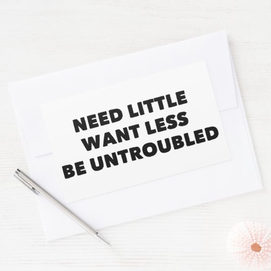 Behoefte weinig minder ongerustheid rechthoekige sticker (Envelop)