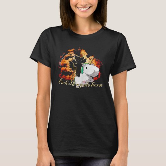 Behold A Bleek Horse Cat Shirt Unicorn (Voorkant)