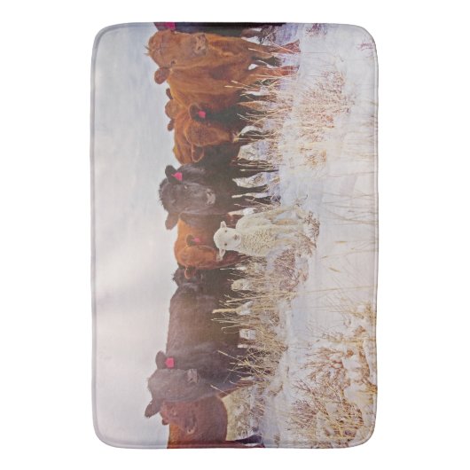 Behold Cattle and Lamb Bathmat Badmat (Voorkant Verticaal)