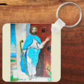 "BEHOLD, IK STAND AAN DE DEUR EN KNOCK"-sleutelhan Sleutelhanger (Achterkant)