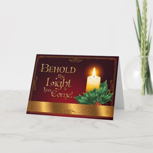 Behold is het Licht gekomen! Feestdagen Kaart (Voorkant)
