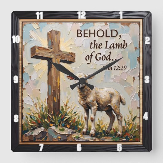 Behold The Lamb: Eternal Message Vierkante Klok (Voorkant)