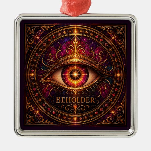BEHOLDER Premium Vierkant Ornament (Voorkant)