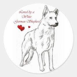Behoord door een blanke Duitse herder Ronde Sticker
