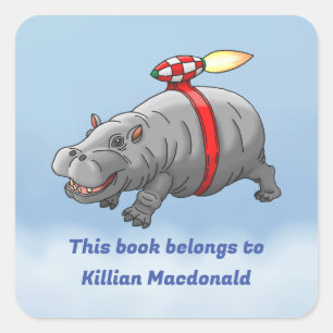 Behoort tot de Rocket Hippo Vierkante Sticker