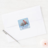 Behoort tot de Rocket Hippo Vierkante Sticker (Envelop)
