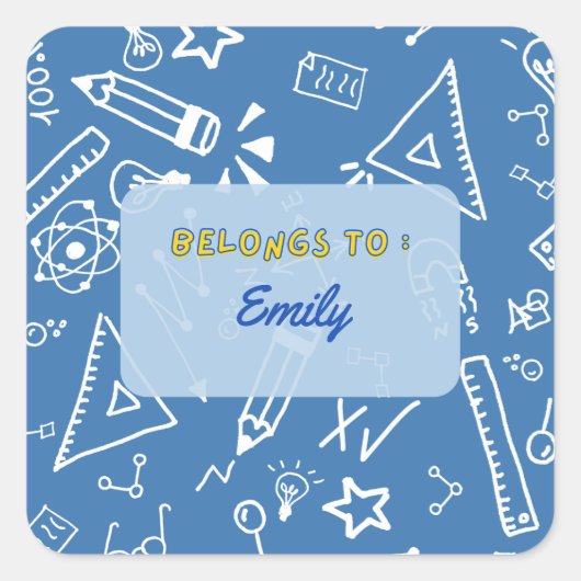 Behoort tot - gepersonaliseerde school stickers (Voorkant)