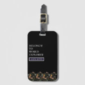 Behoort tot World Explorer Monogram Bloem Bagagelabel (Voorkant (verticaal))