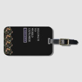 Behoort tot World Explorer Monogram Bloemen Bagagelabel (Voorkant (horizontaal))