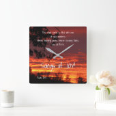 Behoort van Joy Bible Verse Wall Clock Vierkante Klok (Huis)