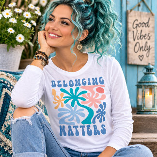 Behoren Ertoe Kleurrijk Retro Palmboomontwerp Tri-Blend Shirt