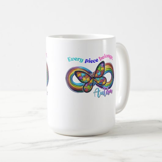 Behoren in elke slok - Autisme Puzzel Mok (Voorkant rechts)