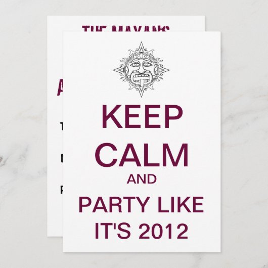 BEHOUD CALM 2012 Aangepaste partijuitnodiging Kaart (Voorkant / Achterkant)