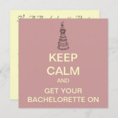 BEHOUD CALM Bachelorette Party Custom Invite (Blus Kaart (Voorkant / Achterkant)