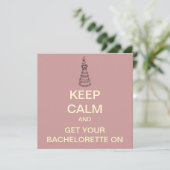 BEHOUD CALM Bachelorette Party Custom Invite (Blus Kaart (Staand voorkant)