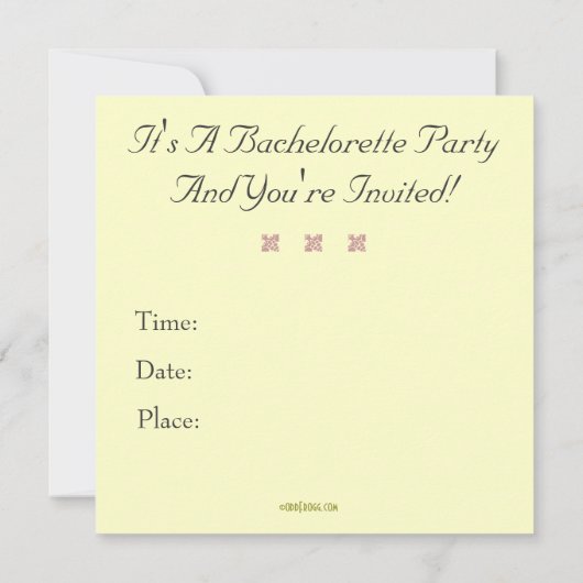 BEHOUD CALM Bachelorette Party Custom Invite (Blus Kaart (Achterkant)