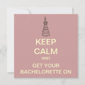 BEHOUD CALM Bachelorette Party Custom Invite (Blus Kaart (Voorkant)