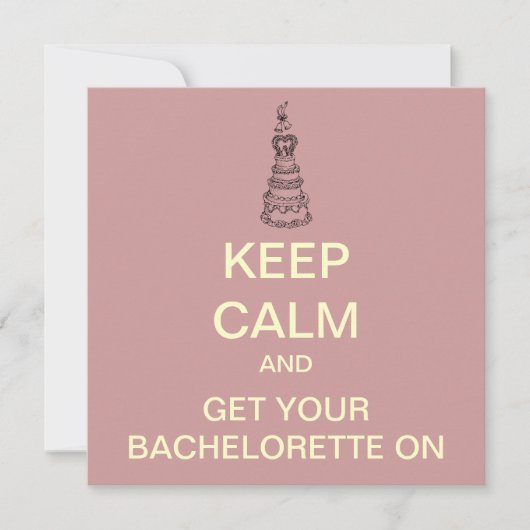 BEHOUD CALM Bachelorette Party Custom Invite (Blus Kaart (Voorkant)