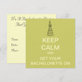 BEHOUD CALM Bachelorette Party Custom Invite (Mod) Kaart (Voorkant / Achterkant)