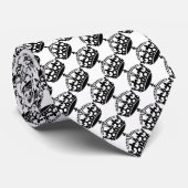 BEHOUD CALM Black Crown Pattern Stropdas (Opgerold)