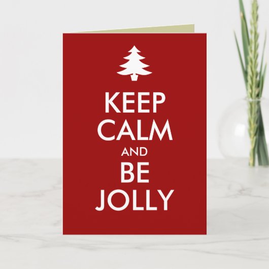 BEHOUD CALM EN BLIJF JOLLY FEESTDAGEN KAART (Voorkant)