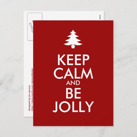 BEHOUD CALM EN BLIJF JOLLY FEESTDAGENKAART (Voorkant / Achterkant)