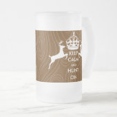 BEHOUD CALM EN HUNT OP TWEE Pansende Hout Graan Matglas Bierpul (Voorkant rechts)
