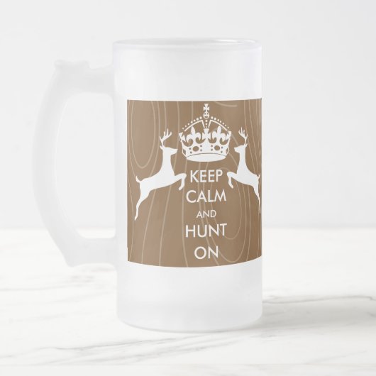 BEHOUD CALM EN HUNT OP TWEE Pansende Hout Graan Matglas Bierpul (Links)