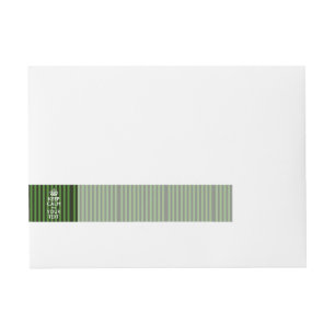 BEHOUD CALM EN JE Creative Text Green Stripes Adreslabel Wikkel