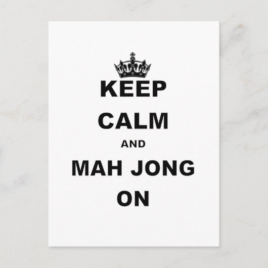 BEHOUD CALM EN MAH JONG AAN.png Briefkaart (Voorkant)