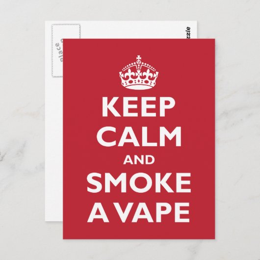 BEHOUD CALM EN ROOKJE EEN VAPE - Achtergrond wijzi Briefkaart (Voorkant / Achterkant)