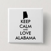  BEHOUD CALM EN VERLIES ALABAMA VIERKANTE BUTTON 5,1 CM (Voorkant)